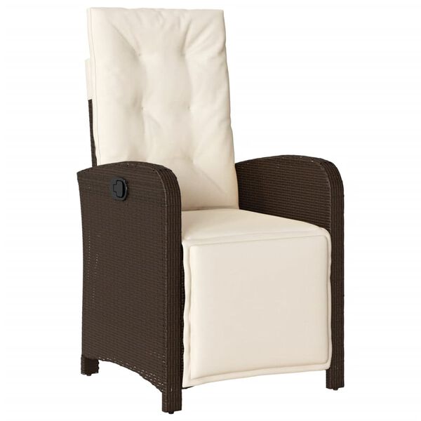 vidaXL 5-tlg. Garten-Essgruppe mit Kissen Braun Poly Rattan