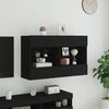 vidaXL TV-Wandschrank mit LED-Leuchten Schwarz 98,5x30x60,5 cm