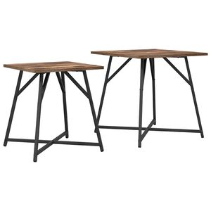 vidaXL Beistelltisch-Set 2 stk. Ger&auml;ucherte Eiche und Schwarz