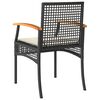 vidaXL Gartenst&uuml;hle mit Kissen 2 Stk. Schwarz Poly Rattan Akazienholz