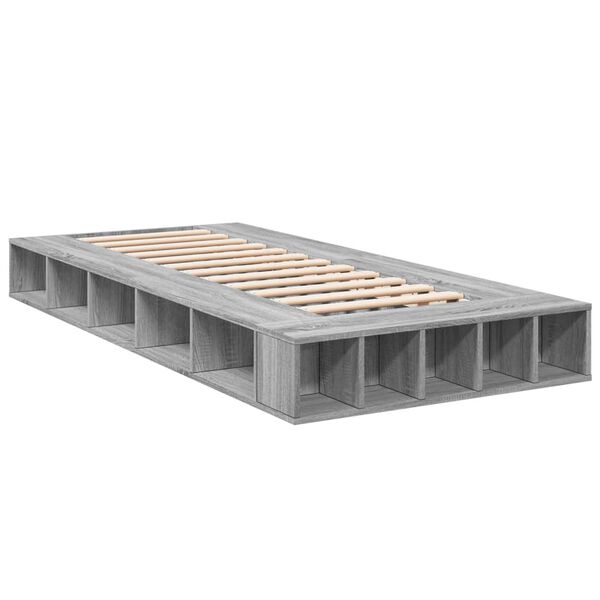 vidaXL Bettgestell Grau Sonoma 90x190 cm Holzwerkstoff