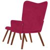 vidaXL Relaxsessel mit Hocker Weinrot Samt