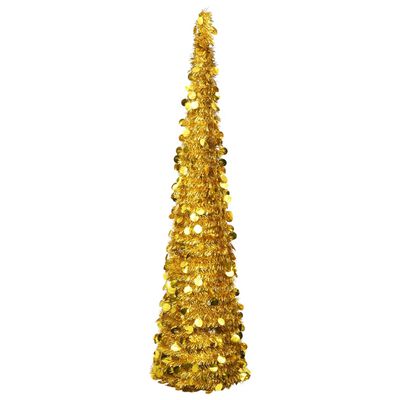 vidaXL Künstlicher Pop-Up-Weihnachtsbaum Golden 180 cm PET