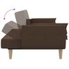 vidaXL Schlafsofa 2-Sitzer mit Hocker & Zwei Kissen Braun Stoff