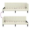 vidaXL Eckbettgestell mit Kopfteil Creme 100 cm x 200 cm Samt