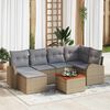 vidaXL Gartensofa-set mit Kissen 7 pcs Beige Poly-Rattan