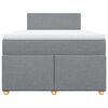 vidaXL Boxspringbett mit Matratze Hellgrau 120x200 cm Stoff