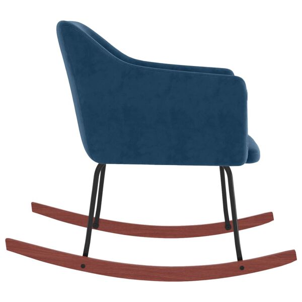 vidaXL Schaukelstuhl Blau Samt