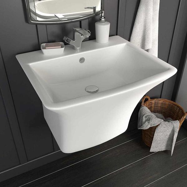 vidaXL Waschbecken Wei&szlig; 53 x 44 x 37 cm Glasierte Keramik
