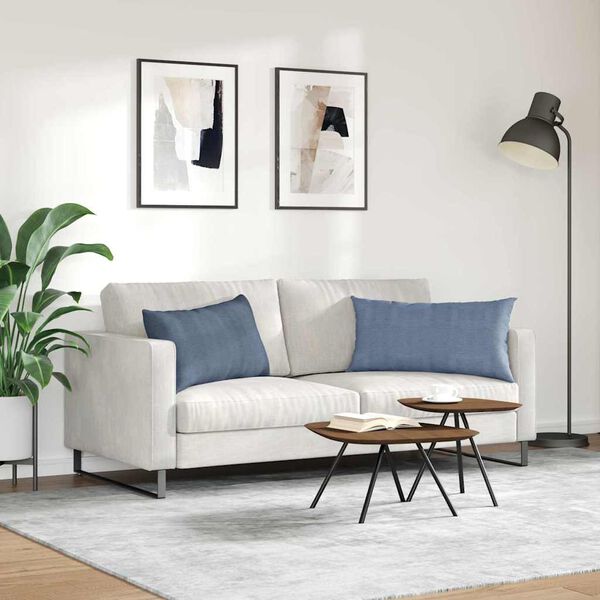 vidaXL Sofakissen 2 St&uuml;ck Blau 80 x 40 cm Cordstoff