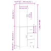 vidaXL Highboard Grau Sonoma 69,5x34x180 cm Holzwerkstoff