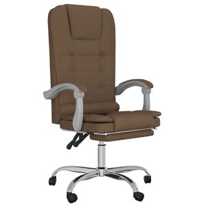 vidaXL B&uuml;rostuhl mit Massagefunktion Braun Stoff