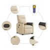 vidaXL Massagesessel mit Aufstehhilfe Creme Stoff