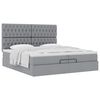 vidaXL Ottoman-Bett mit Matratzen Hellgrau 200x200 cm Stoff