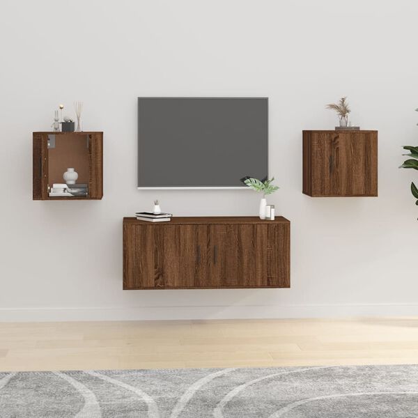 vidaXL TV-Wandschr&auml;nke 2 Stk. Braun Eichen-Optik 40x34,5x40 cm
