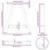 vidaXL Couchtischbeine A-Form 2 Stk. Anthrazit 50x(42-43) cm Stahl
