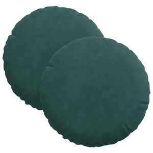 vidaXL Sitzkissen 2 stk. Samt Dunkelgr&uuml;n &Oslash;30 x 13 cm