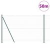 vidaXL Zaunpfosten Gr&uuml;n 50 x 1,4 m (36 mm Netz) Stahl und PVC
