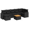 vidaXL 8-tlg. Garten-Sofagarnitur mit Kissen Schwarz Poly Rattan