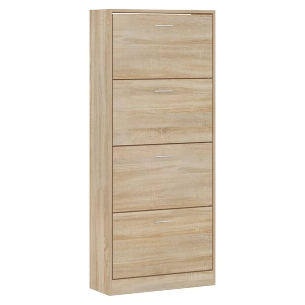vidaXL Schuhschrank Sonoma-Eiche 63x24x147 cm Holzwerkstoff