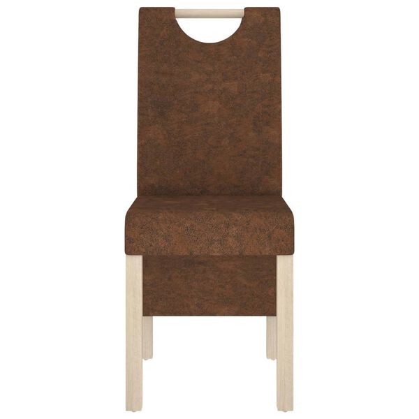 vidaXL Esszimmerst&uuml;hle 4 Stk. Braun Wildleder-Optik