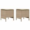 vidaXL 2 stk. Garten-Fu&szlig;hocker PE-Rattan Beige und Creme