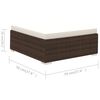 vidaXL 6-tlg. Garten-Lounge-Set mit Auflagen Poly Rattan Braun