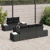 vidaXL Sofa Set mit Kissen Schwarz Poly Rattan