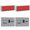 vidaXL Arbeitsschrankset mit Schubladen mit Speicher 10 pcs Rot