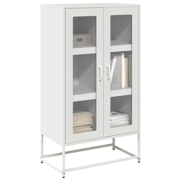 vidaXL Highboard Wei&szlig; 68x39x123 cm Stahl