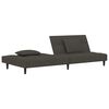 vidaXL Schlafsofa 2-Sitzer mit 2 Kissen Dunkelgrau Samt