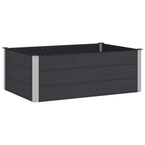 vidaXL Hochbeet Schwarz 150 x 100 x 54 cm WPC und Aluminium