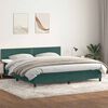 vidaXL Boxspringbett mit Matratze & LED Dunkelgr&uuml;n 180x210 cm Samt