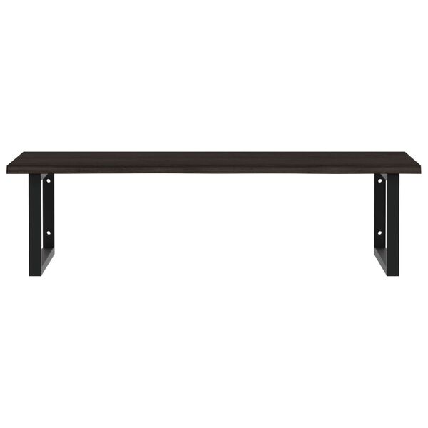 vidaXL Waschtischplatte mit Halterung Stahl und Massivholz Eiche