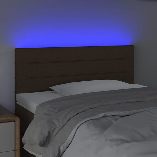 vidaXL LED Kopfteil Dunkelbraun 80x5x78/88 cm Stoff