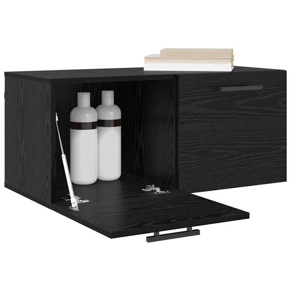 vidaXL Wandschrank Wandmontiert Schwarz Eichen-Optik 80 x 36.5 x 35 cm