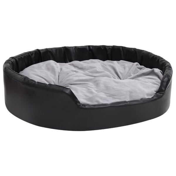 vidaXL Hundebett Schwarz-Grau 99x89x21 cm Pl&uuml;sch und Kunstleder