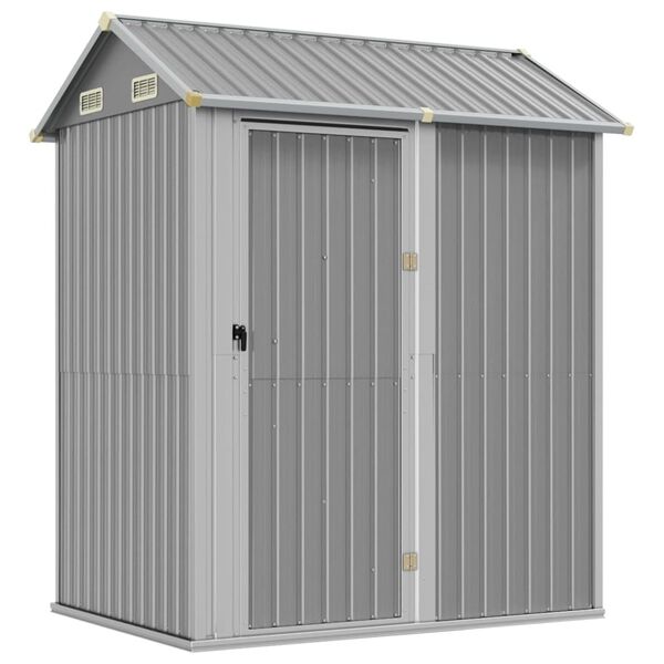vidaXL Gartenhaus Hellgrau 192x152,5x237 cm Verzinkter Stahl