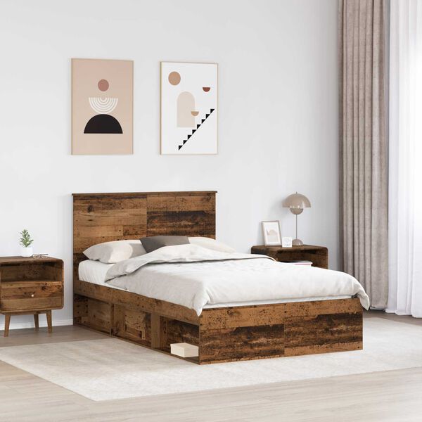 vidaXL Bettrahmen Altholz 120 x 200 cm Massives Kiefernholz