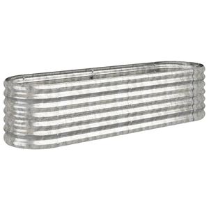 vidaXL Hochbeet Verzinkter Stahl 152x40x36 cm Silbern