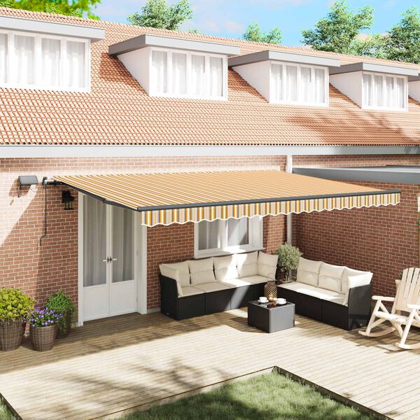 vidaXL Einziehbare Markise Mehrfarbig 500 x 300 cm Stoff