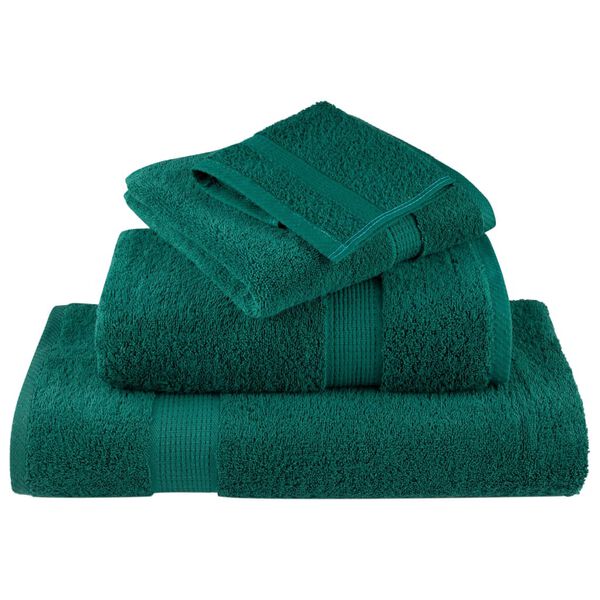 vidaXL Premium Waschhandt&uuml;cher SOLUND 2 St&uuml;ck Gr&uuml;n 30x30 cm 600 g/m&sup2;