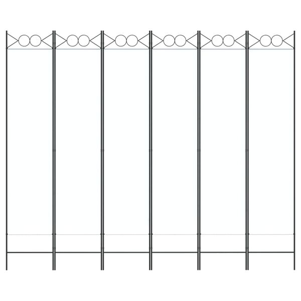 vidaXL 6-tlg. Paravent Wei&szlig; 240x200 cm Stoff
