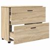 vidaXL Badezimmerm&ouml;bel-Set 3 pcs Sonoma-Eiche Sperrholz und Metall