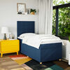 vidaXL Boxspringbett mit Matratze Blau 90x200 cm Stoff