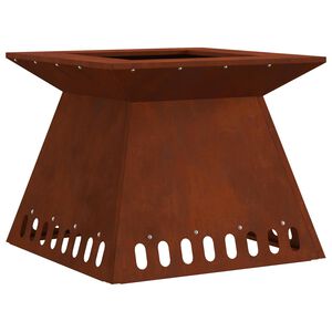 vidaXL Feuerstelle Braun 48 x 48 x 40 cm Wetterfeststahl