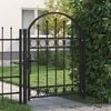 vidaXL Gartentor ASSEN mit Bogenabschluss Stahl 102 x 125 cm Schwarz