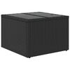 vidaXL Gartentisch mit Glasplatte Schwarz 55 x 55 x 37 cm Poly Rattan