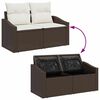 vidaXL Gartensofa-set mit Speicher 10 pcs Braun und Creme Poly-Rattan