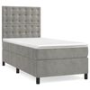 vidaXL Boxspringbett mit Matratze & LED Hellgrau 100x200 cm Samt